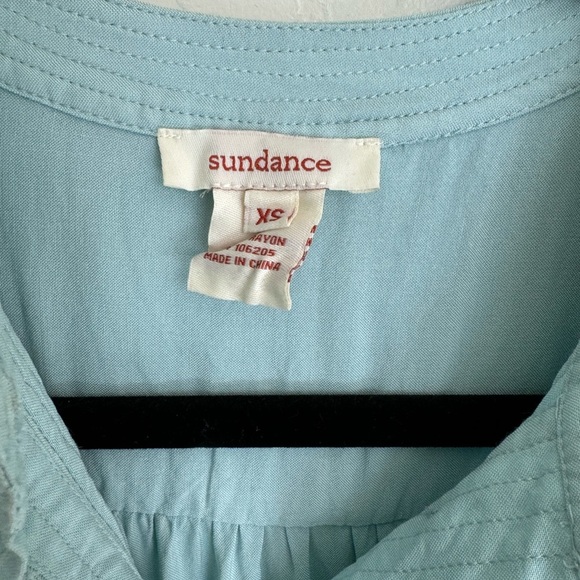 Sundance Mystic Falls Light Blue Crinkle Top Size XS Hi-Low Blouse - Picture 4 of 5